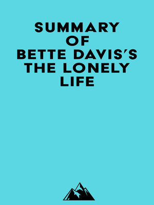 cover image of Summary of Bette Davis's the Lonely Life
